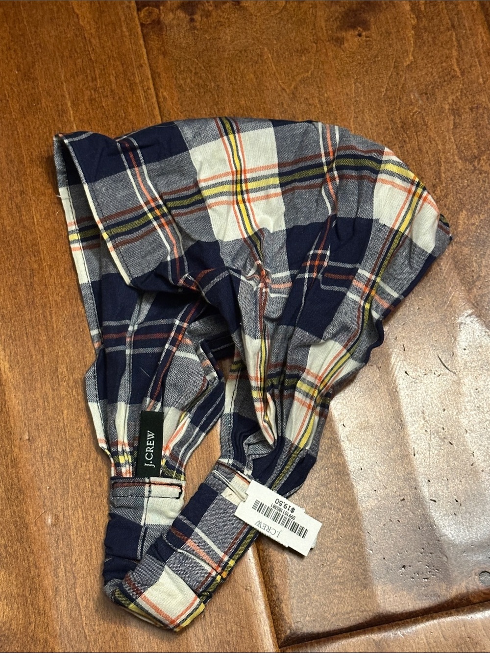 J. Crew Navy Plaid Headband